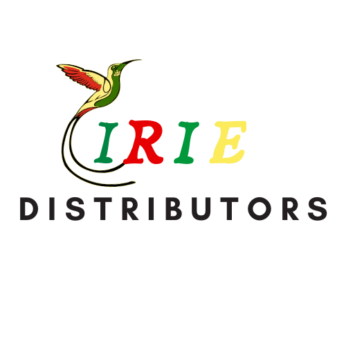 Logo of IRIE Distributors with a colorful hummingbird design on a white background